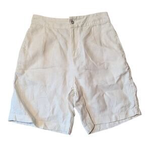 Tahari Linen Shorts Womens Size Small Cream Pull On Coastal Beach Summer